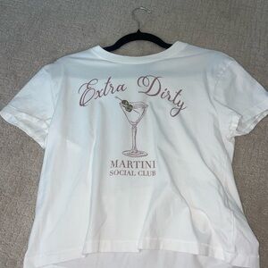 Wildfox White Tee with Pink and Green Print